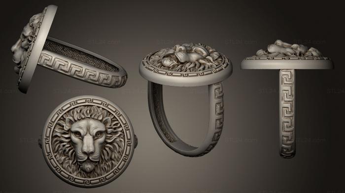 Ювелирные перстни и кольца (Кольцо со знаком Льва, JVLRP_0134) 3D модель для ЧПУ станка